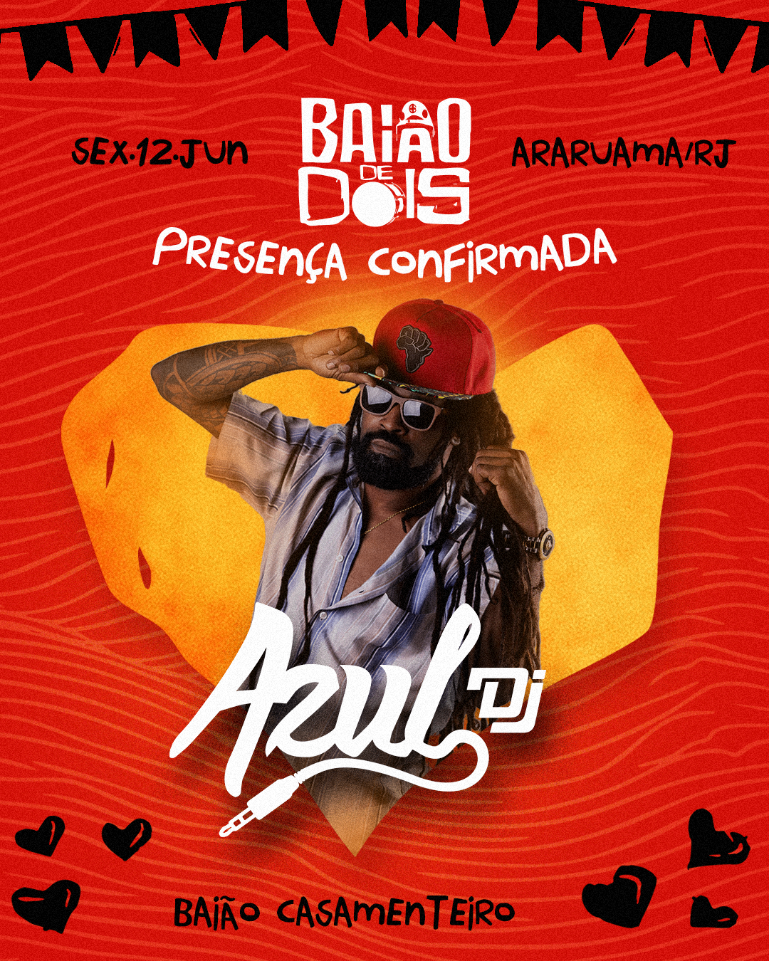 Arte de divulgação com Azul DJ